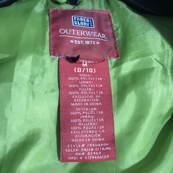 Lime Green Vest with Hood - Picture 4 of 4